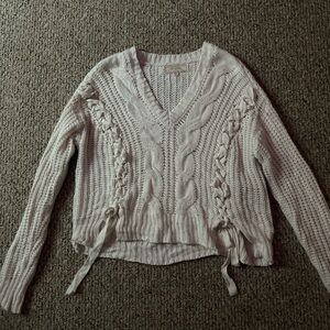 Women's Cream Cable Knit Sweater